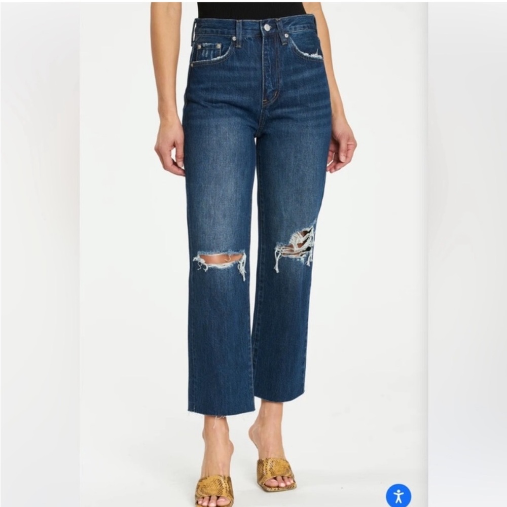 Pistola Women's Straight Leg Jeans in Dark Blue